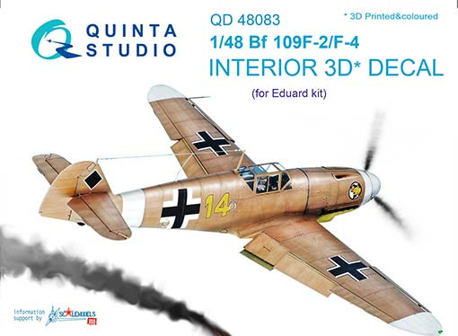 Quinta studio QD48083 Bf 109F-2/F-4 (для модели Eduard) 1/48