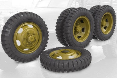 Fury Models 35059 Sagged wheel set for US 2,5t Truck (non directional, Firestone) 1/35