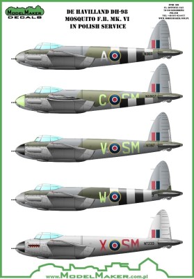 Model Maker Decals D72099A de Havilland DH-98 Mosquito F.B. Mk.VI in Polish service 1/72