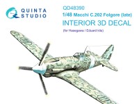 Quinta studio QD48390 Macchi C.202 Folgore поздний (Hasegawa/Eduard) 3D Декаль интерьера кабины 1/48