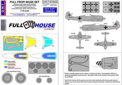 Q-M-T QMT-M18005 1/18 Full House Set Mask Fw 190A-5/8 (HOBBYB)