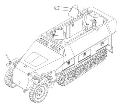 CMK 2013 Sd.Kfz.251/16 Ausf.D Flamethrower-conv.set HAS 1/72