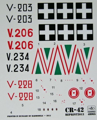 HAD 48065 Decal Fiat CR-42 part I. (4x camo) 1/48
