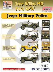 Hm Decals HMDT35026 1/35 Decals J.Willys MB/Ford GPW Military Police 1