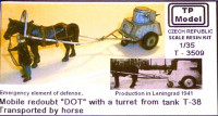 Tp Model T-3509 Mobile armored DOT w/ turret T-38 & horse 1/35