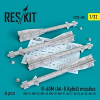 Reskit RSK48-405 R-60M (AA-8 Aphid) missiles (4 pcs.) 1/48
