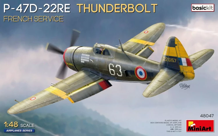 Miniart 48047 P-47D-22RE Thuderbolt FRENCH (BASIC KIT) 1/48