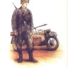 HAT 8126 German Motorcycles with side cars (WWII) 3 bikes, 9 riders and 6 standing figures 1/72