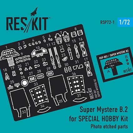 Reskit RSP72-0001 Super Mystere B.2 - upgrade PE set (SP.HOB.) 1/72
