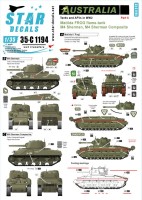 Star Decals 35-C1194 Australia Tanks & AFVs # 6. Matilda FROG Flame Tank. 'Dangerous', 'Deoch', 'Devil' M4 Sherman 'The Stag'. M4 Sherman Composite 'The Shag' 1/35