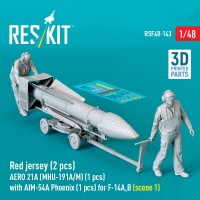 Reskit RSF48-143 Red jersey (2 pcs.) AERO 21A (MHU-191A/M) 1/48