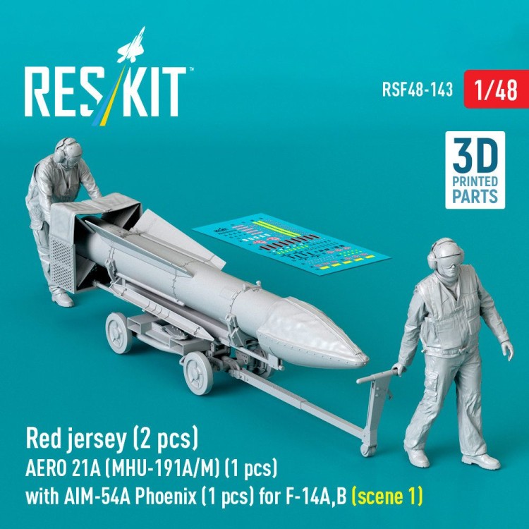 Reskit RSF48-143 Red jersey (2 pcs.) AERO 21A (MHU-191A/M) 1/48