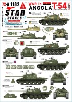 Star Decals 72-A1182 War in Angola # 2.T-54 and T-55 tanks.MPLA/FAPLA in 1970-80s.T-54B, T-55, T-55A and T-55AM 1/72