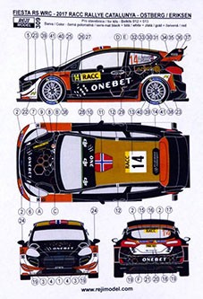 Reji Model 309 Ford Fiesta WRC 2017 Catalunya Rallye 1/24