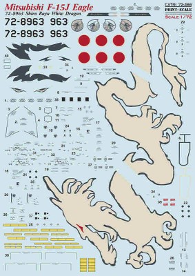 Print Scale C72466 F-15 Mitsubishi F-15J Eagle White Dragon 1/72