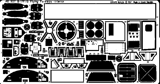 Eduard 48207 B-17F/G interior MON