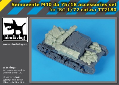 Black Dog T72180 Semovente M40 da 75/18 accessories set (designed to be used with IBG kits) 1/72