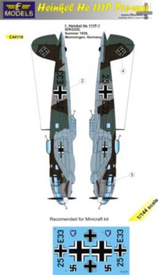 Lf Model C44118 Decals Heinkel He 111P Pre-war (MINI) 1/144