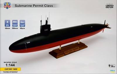 Modelsvit 1402 Подводная лодка Permit (SSN-594) 1/144
