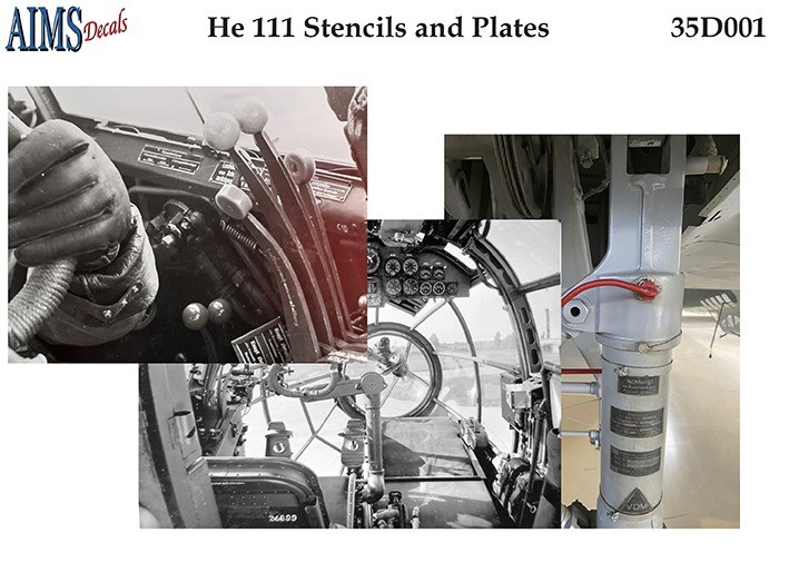 Aims AIMS35D001 Heinkel He-111H-6 Stencils and Plates 1/35