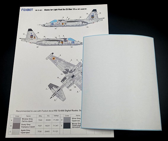 Foxbot Decals FM72021 Masks for Sukhoi Su-25 'Blue 19', Ukranian Air Forces, Light Pixel camouflage 1/72