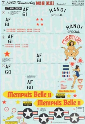Print scale 32-009 F-105D Thunderchief 'MiG Kill' (wet decals) 1/32