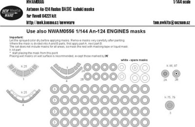 New Ware NWA-M0555 1/144 Mask An-124 Ruslan BASIC (REV 04221)