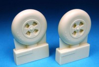 Barracuda Studios BCR32124 Hawker Tempest 32' 4-Slot Mainwheels - Smooth Tread 1/32
