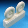 Barracuda Studios BCR48242 Grumman F8F-1 Bearcat Mainwheels Accurate early mainwheels w diamond tread tires/tyres & slotted hubs on F8F-1s, including French Air Force and Blue Angels 1/48