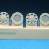 Barracuda Studios BCR48242 Grumman F8F-1 Bearcat Mainwheels Accurate early mainwheels w diamond tread tires/tyres & slotted hubs on F8F-1s, including French Air Force and Blue Angels 1/48