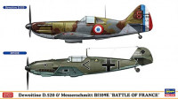 Hasegawa 02332 Самолет Dewoitine D.520 and Messerschmitt Bf109E Battle of France 1/72