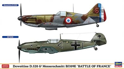 Hasegawa 02332 Самолет Dewoitine D.520 and Messerschmitt Bf109E Battle of France 1/72