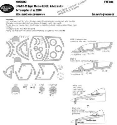 New Ware NWA-M0563 1/48 Mask L-39MS/L-59 Sup.Albatros EXPERT (TRUMP)