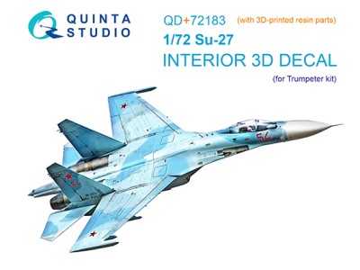 Quinta studio QD+72183 Su-27 (Trumpeter) 3D Декаль интерьера кабины 1/72