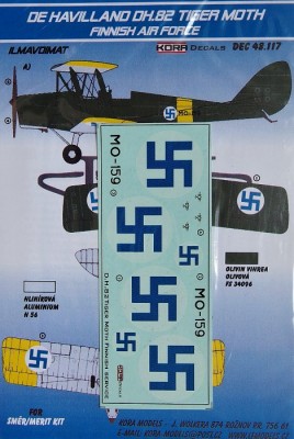 Kora Model DEC48117 DH.82 Tiger Moth (Finnish Air Force) декали 1/48
