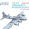 Quinta Studio QDS-48542 Boeing B-17F (HK models, Eduard) (малая версия) 3D Декаль интерьера кабины 1/48