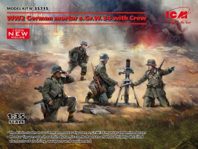ICM 35715 s.Gr.W.34 German mortar WWII w/ Crew (4 fig.) 1/35