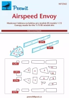 Peewit M72362 Canopy mask Airspeed Envoy (RSMOD) 1/72