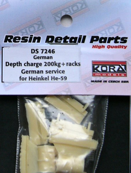 Kora Model DS7246 German Depth charge 200kg+racks (for He-59) 1/72