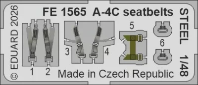 Eduard FE1565 A-4C seatbelts STEEL (HOBBYB) 1/48