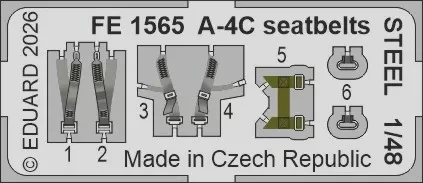 Eduard FE1565 A-4C seatbelts STEEL (HOBBYB) 1/48