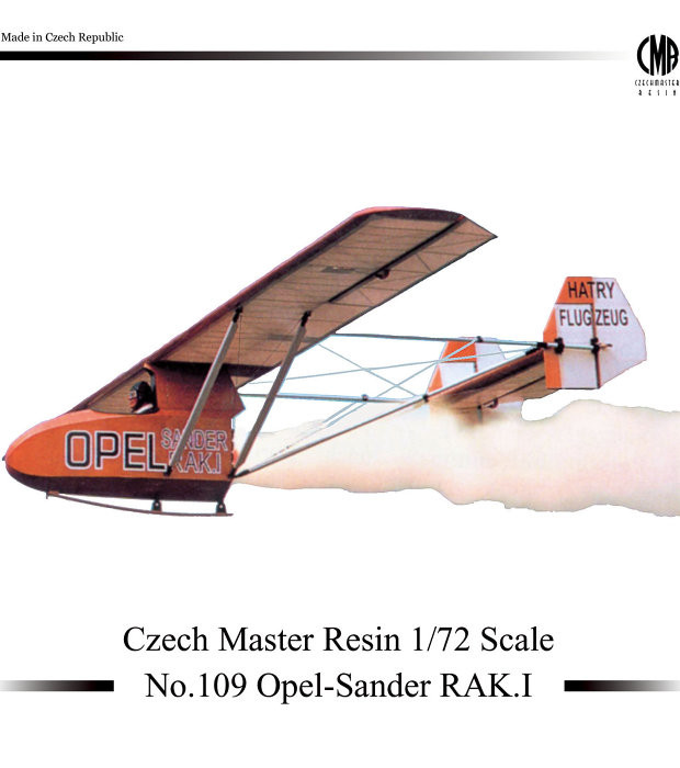 CZECHMASTER CMR-72109 1/72 Opel-Sander RAK.I Rocket Glider