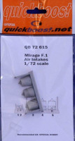 Quickboost QB72 615 Mirage F.1 air intakes (SP.HOBBY) 1/72