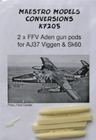 Maestro Models MMCK-7205 1/72 Aden gun pods (2pcs.) for AJ37 Viggen/Sk60