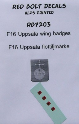 Maestro Models MMCRB7203 1/72 F16 Uppsala wing badges (Alps printed decals)