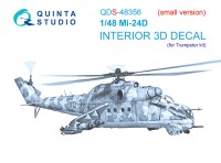 Quinta studio QDS-48356 Ми-24Д (Trumpeter) (Малая версия) 3D Декаль интерьера кабины 1/48