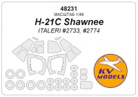 KV Models 48231 H-21C Shawnee (ITALERI #2733, #2774) + маски на диски и колеса ITALERI US 1/48