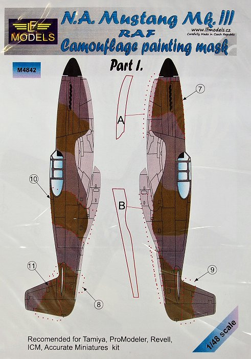 LF Model M4842 Mask N.A. Mustang Mk.III RAF Pt.I (TAM/REV) 1/48