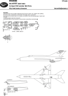 New Ware M1393 Mask MiG-21R BASIC (EDUARD) 1/72