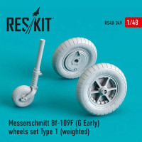 Reskit RS48-0349 Bf-109F (G Early) wheels Type 1 (weighted) 1/48
